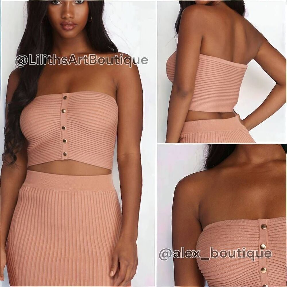 Windsor Rib-Knit Tube Top(M014)-Size XS for Women